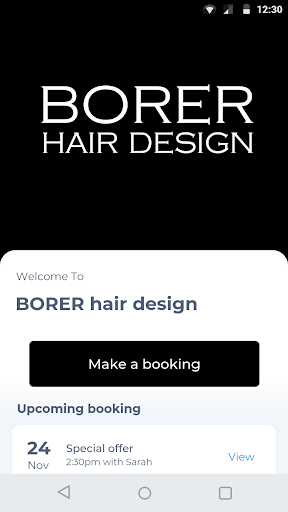 Android application BORER hair design screenshort