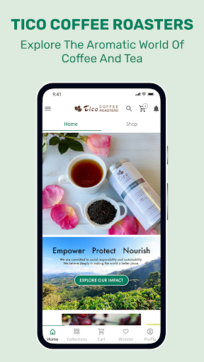 Android application Tico Roasters screenshort