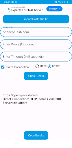 HostChecker Screen 2