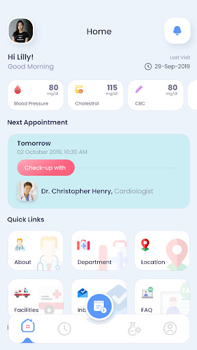 Android application Clinzer Patient App screenshort