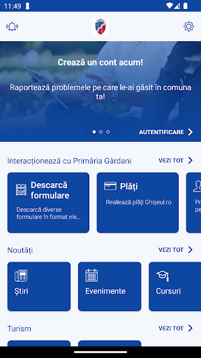 Android application Comuna Gardani screenshort