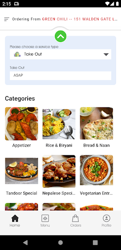 Android application GreenChili Cuisine of Indian screenshort