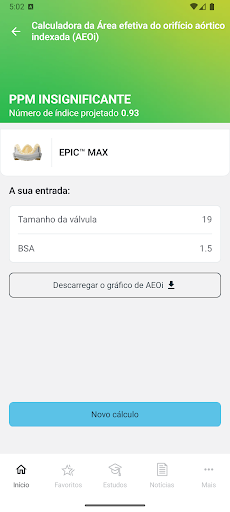 Visualização do aplicativo