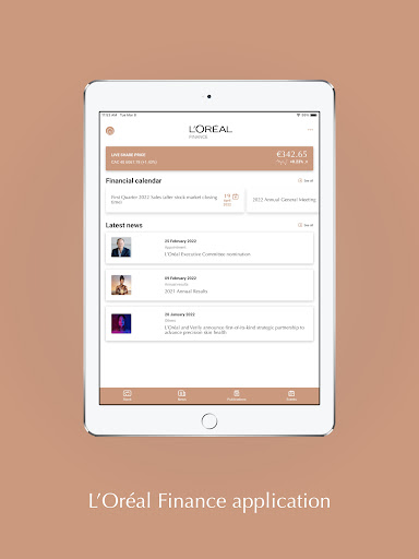 Screenshot of L'Oréal Finance, investors
