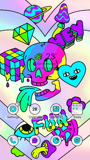 Android application Colorful Skull - Wallpaper screenshort