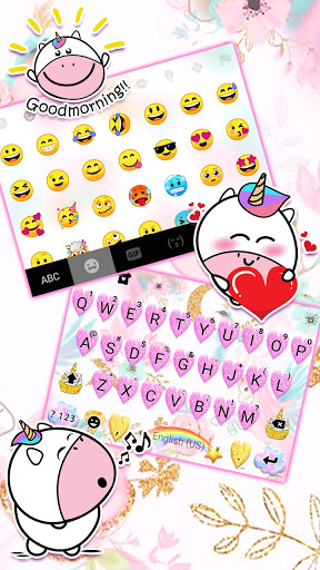 Glitter Unicorn Pink Keyboard Screen 3