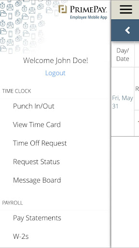 PrimePay Employee App Screen 2