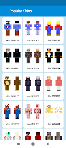 Popular Skins for Minecraft Screen 2
