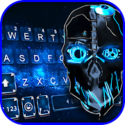 Blue Tech Cool Skull Keyboard Theme