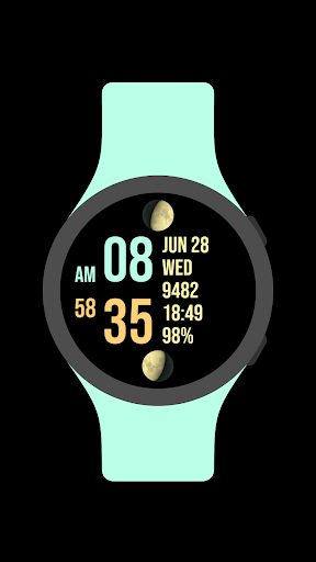 Android application Dual Moon Watch Face screenshort