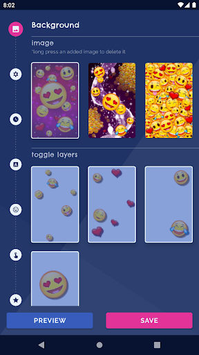 Android application Emoji Wink Live Wallpaper screenshort