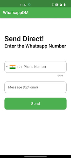 Android application whatsappDM screenshort