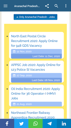 Arunachal Pradesh Job Alert Screen 3