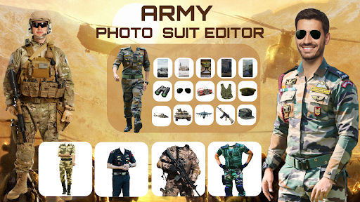 Android application Army Photo Suit Editor ArmyMan screenshort