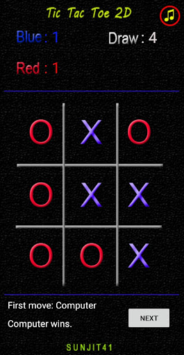 Android application Tic Tac Toe 2D screenshort