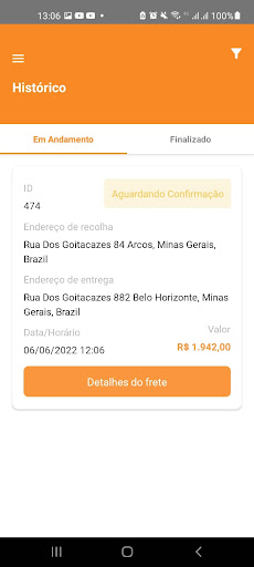 FreightApp - Usuário Screen 3
