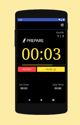 Android application Tabata Workout Timer screenshort