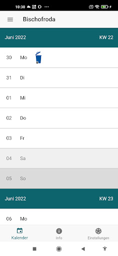 Android application AZV-Abfall-App AZZE screenshort