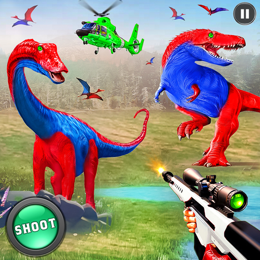 wild dinosaur hunter shooting logo