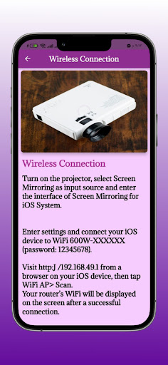 Android application Native WiFi Projector Guide screenshort