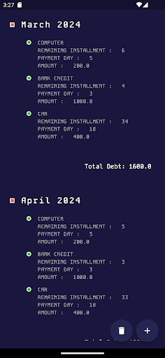 Debt and Credit Tracker Screen 2