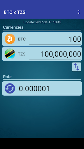 Android application Bitcoin x Tanzanian Shilling screenshort