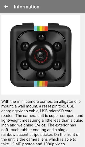Android application Sq11 Mini dv Camera Guide screenshort