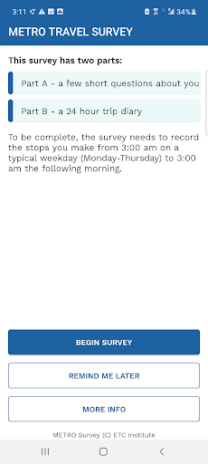 HGAC / METRO Travel Survey Screen 2