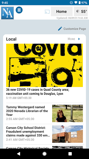 Android application Nevada Appeal screenshort