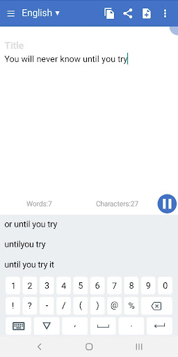 Android application Voice to text screenshort