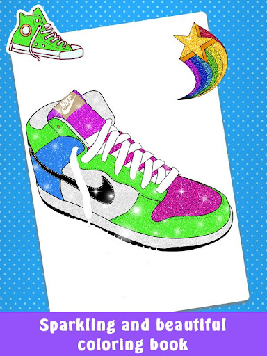 Android application Glitter Sneakers Coloring Book screenshort