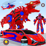 Cover Image of 下载 Police Limo Dino Robot Helicopter Car Robot Games 84 APK