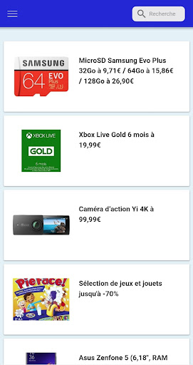 Android application Méga Bonnes Affaires screenshort