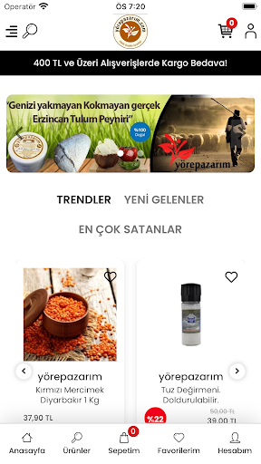 Android application Yöre Pazarım screenshort