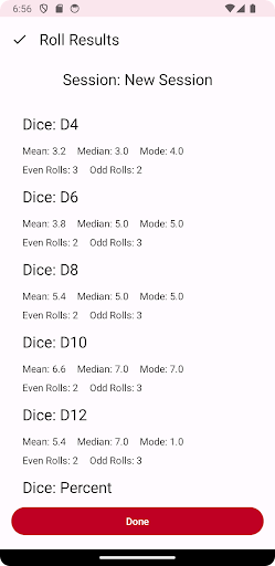 Dice Weight Calculator Screen 3