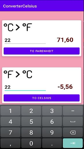 ConverterCelsius Screen 2