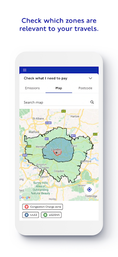 TfL Pay to Drive in London Screen 2