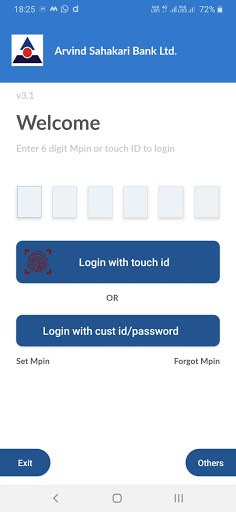 Android application Arvind Sahakari Bank Ltd., Mob screenshort