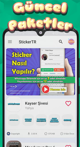 Android application Sticker TR - Arşiv ve Maker screenshort