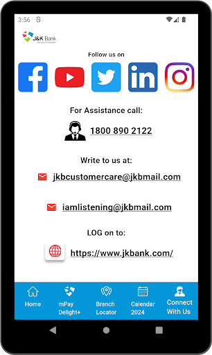 J&K Bank eCalendar Screenshot