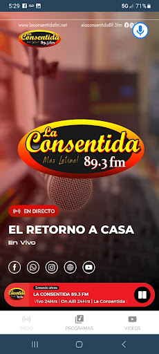 La Consentida 89.3 fm Screen 2