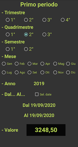 Android application Variazione percentuale screenshort