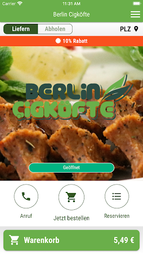 Android application Berlin Cigköfte screenshort