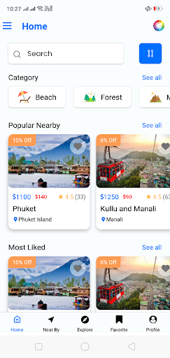 Android application Travel World - Holiday Booking screenshort