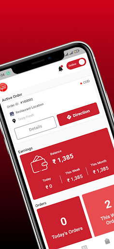 Android application Food Express Driver screenshort