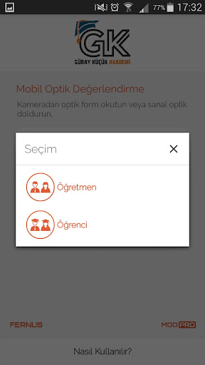Güray Küçük Optik Okuma Screen 2