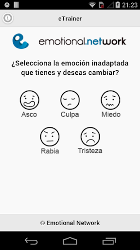 Android application eTrainer - Emotional Network screenshort