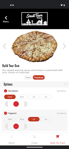 Screenshot of Small Town Pizza