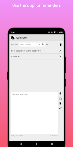 Android application QuickNote - Note Taker + To-Do screenshort