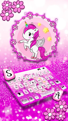 Glitter Purple Unicorn Keyboar Screen 2